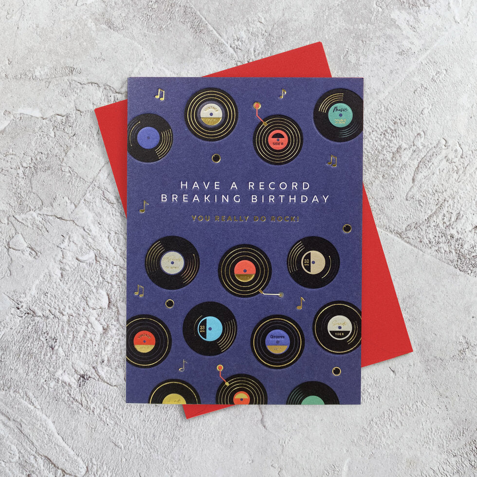 I'mPressed Chroma Vinyl Records Birthday Greetings Card by Heyyy