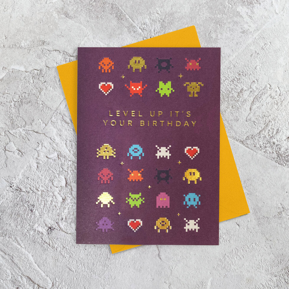 I'mPressed Chroma Aliens Birthday Greetings Card by Heyyy