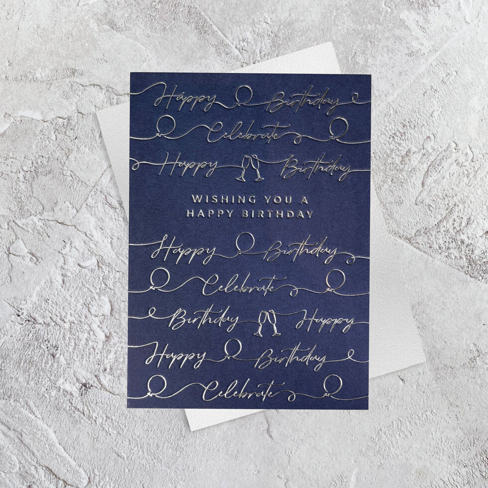 I'mPressed Chroma Happy Birthday Script Greetings Card by Heyyy