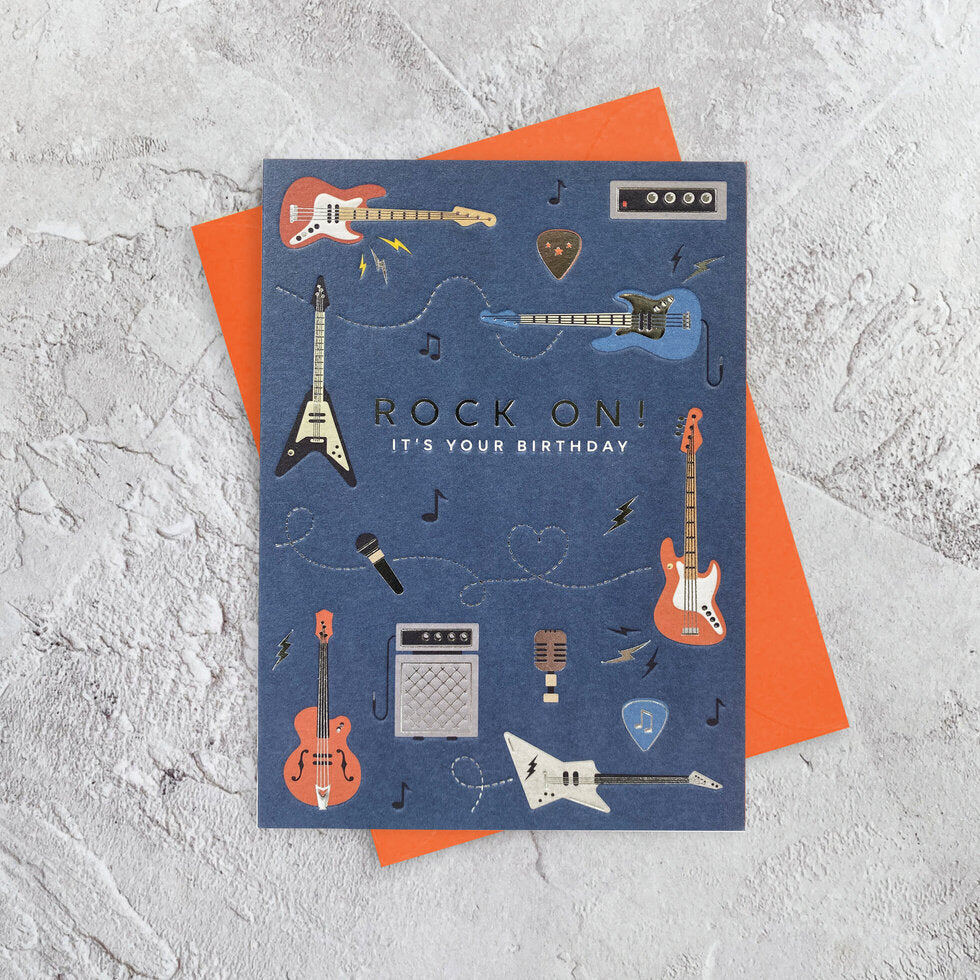 I'mPressed Chroma Rock Guitars Birthday Greetings Card by Heyyy