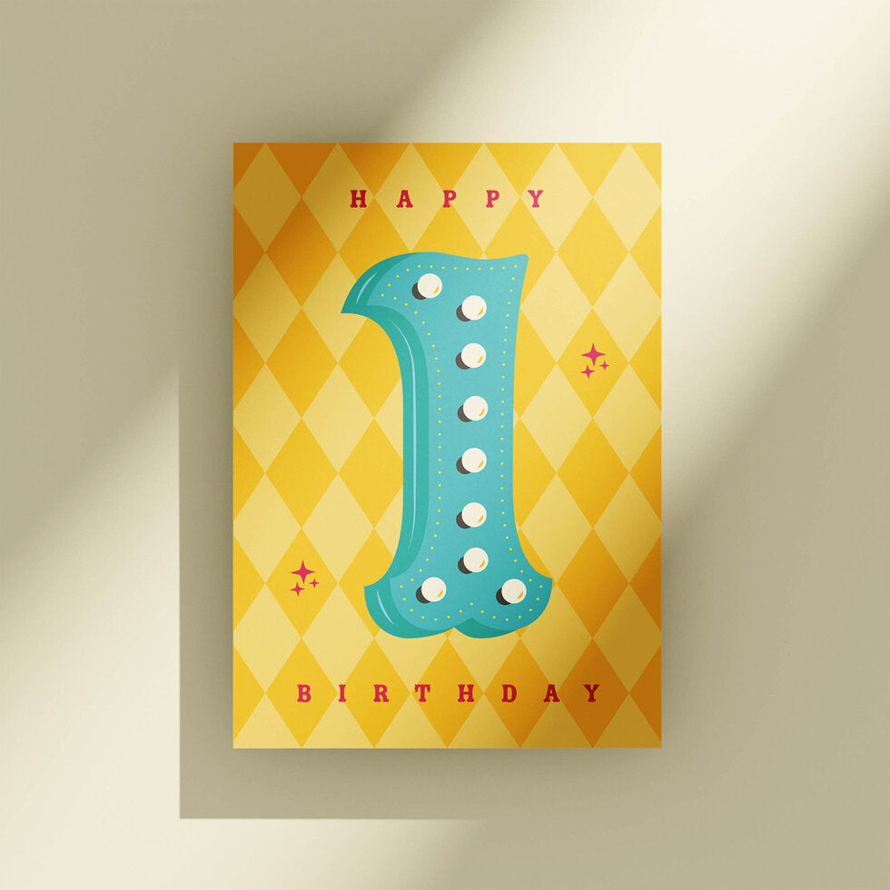 Count Me In! Age 1 Circus Birthday Card by Heyyy