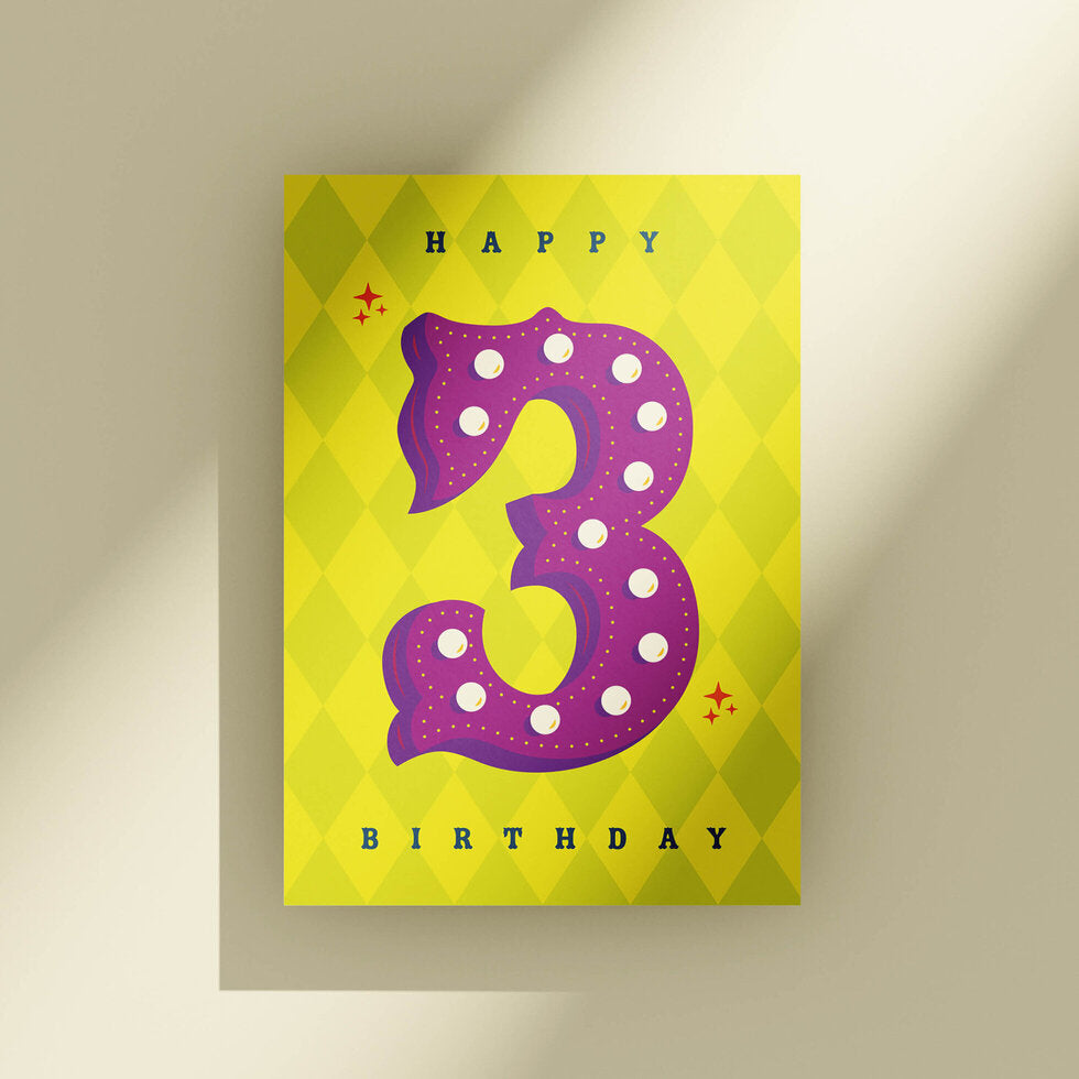 Count Me In! Age 3 Circus Birthday Card by Heyyy