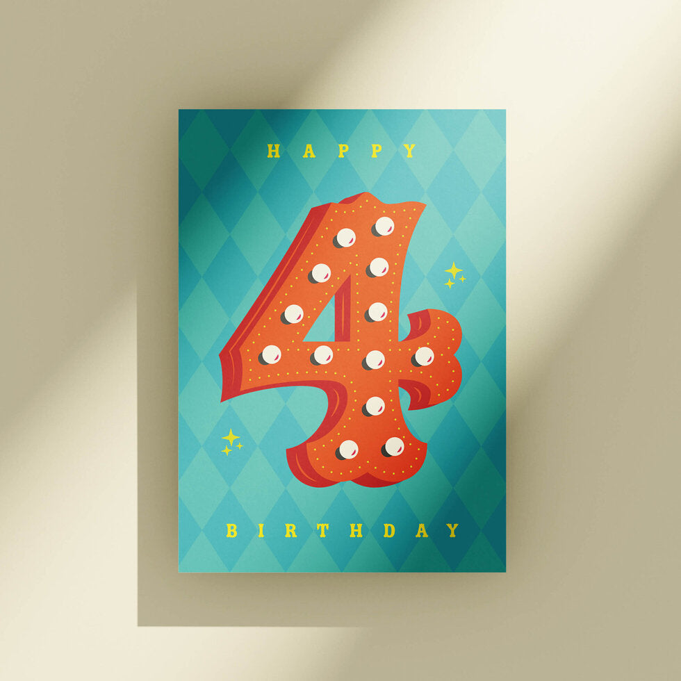 Count Me In! Age 4 Circus Birthday Card by Heyyy