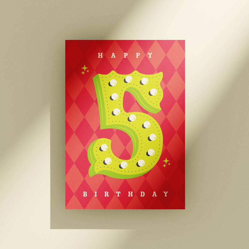 Count Me In! Age 5 Circus Birthday Card by Heyyy