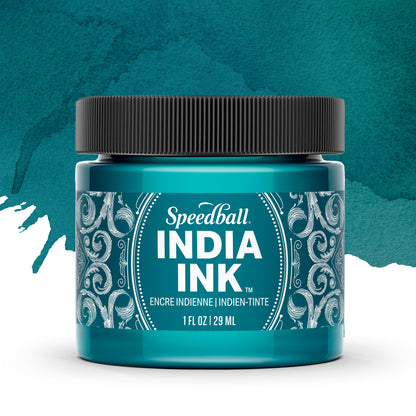 Speedball India Ink 29ml – Teal Agate