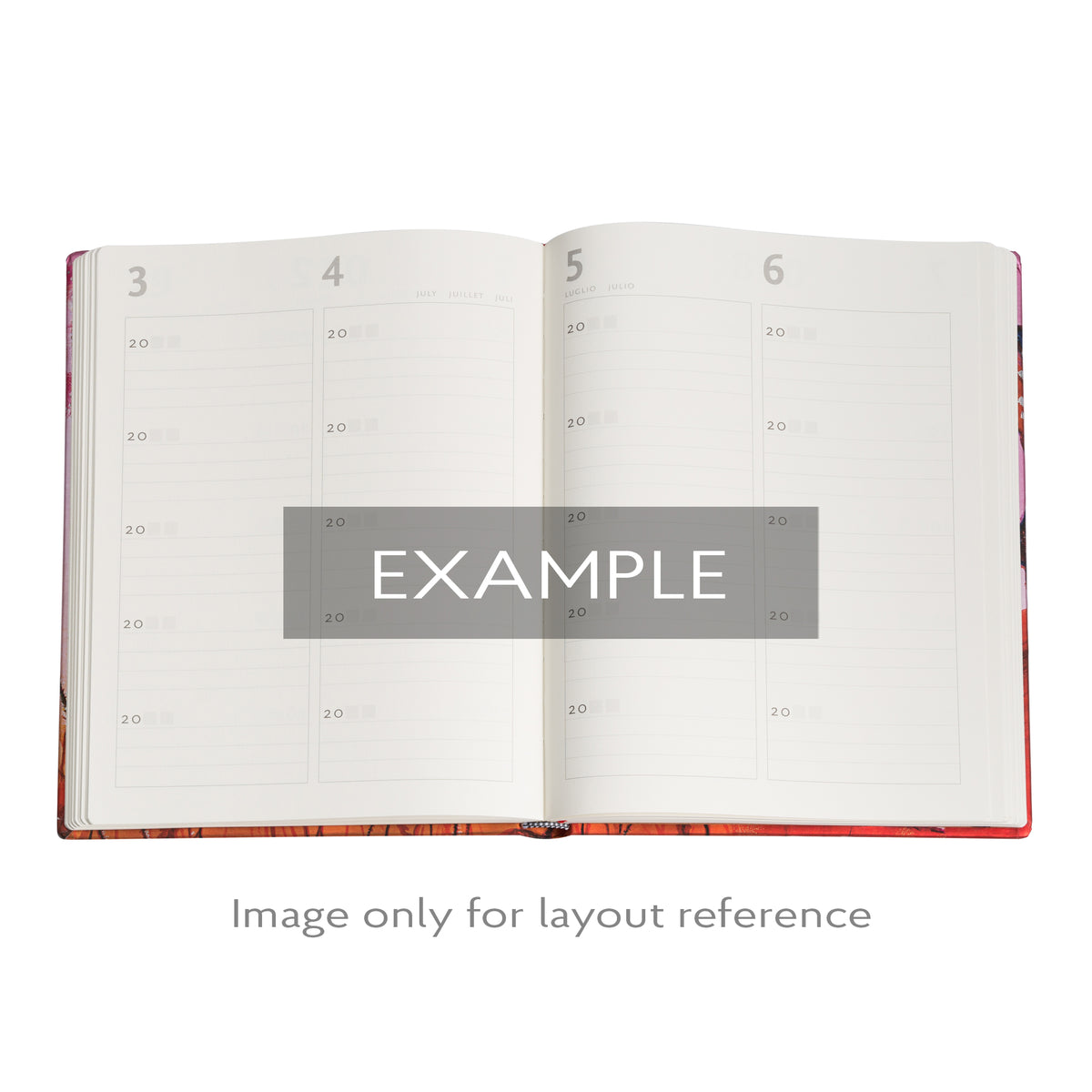 Paperblanks Poppy Field Ultra Hardback 5-Year Snapshot Journal – inside pages in use