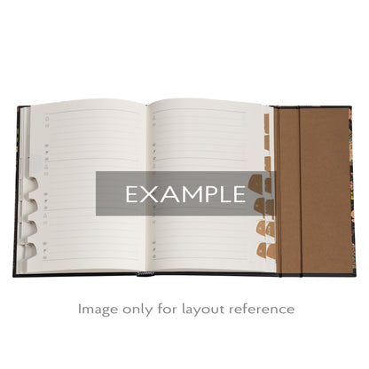 Paperblanks Turquoise Chronicles Mini Hardback Address Book – 128 Pages – inside pages in use