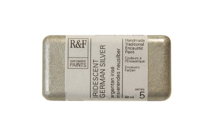 R&F Encaustic Paint 40ml – Iridescent German Silver