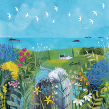 Gulls Over The Skerries Card by Julia Crossland
