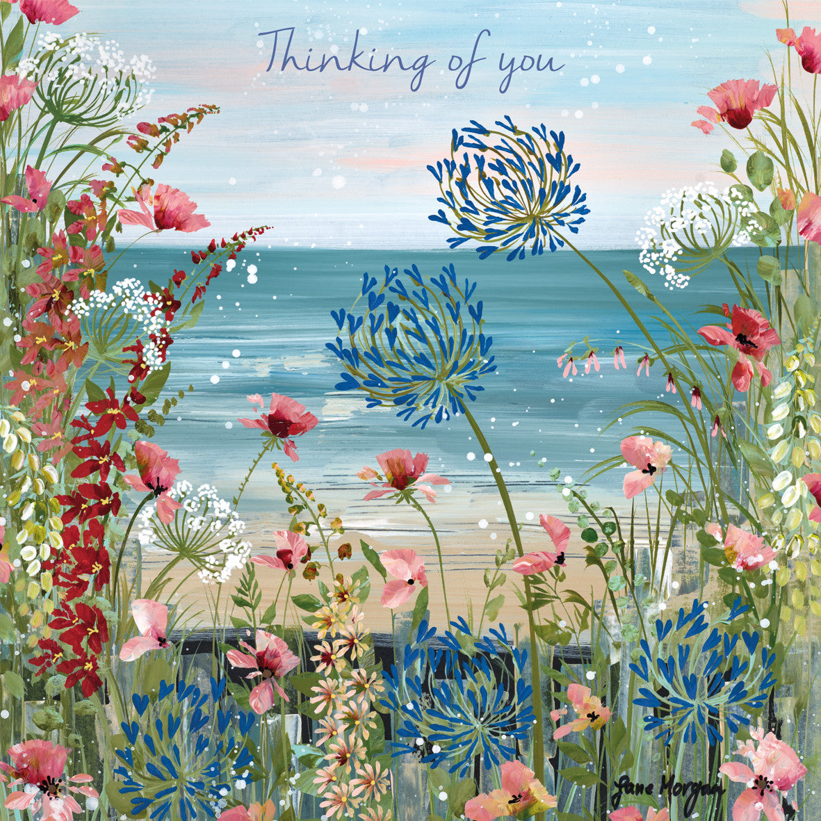 Agapanthus by the Sea Card by Jane Morgan
