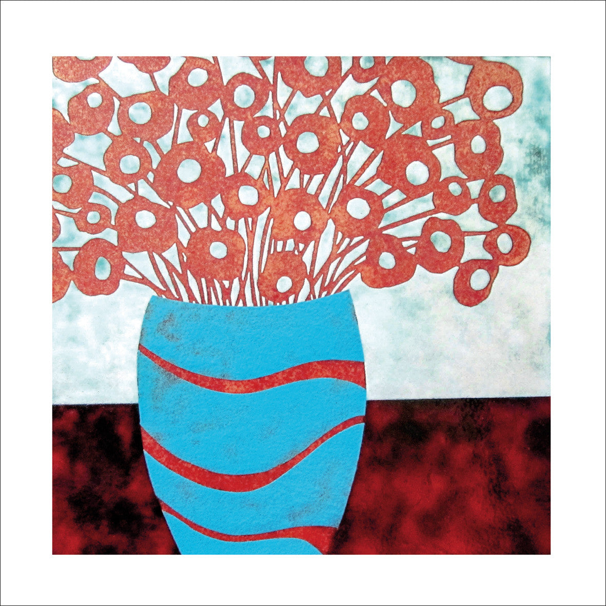 Blue Vase Card by Janine Partington