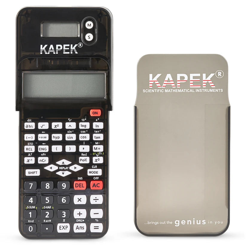 KAPEK Scientific Calculator & Maths Set - Black