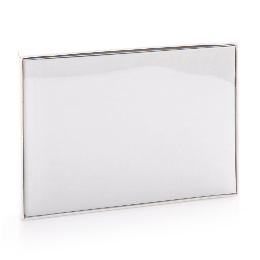 Kenro White Satin guest book in crystal-top gift box