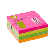 Q-Connect Quick Notes Brilliant Rainbow Cube – 400 Neon Sticky Notes, 76 x 76mm