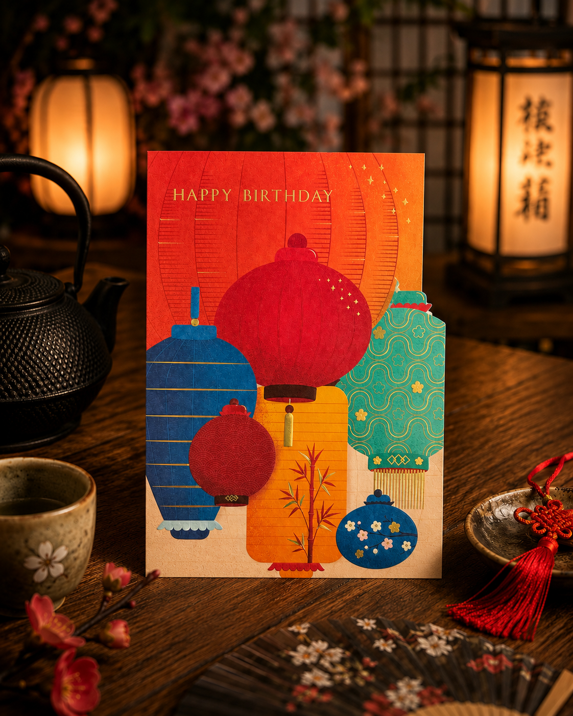 Shapes of Kirinuki - Greetings Card - Lanterns Greetings Card
