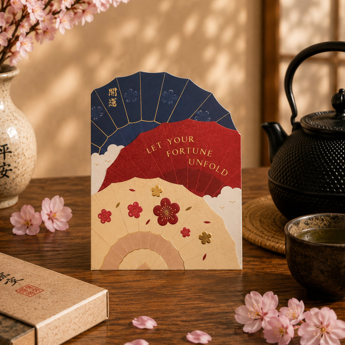 Shapes of Kirinuki Minis - Let Your Fortune Unfold Parasol Greetings Card