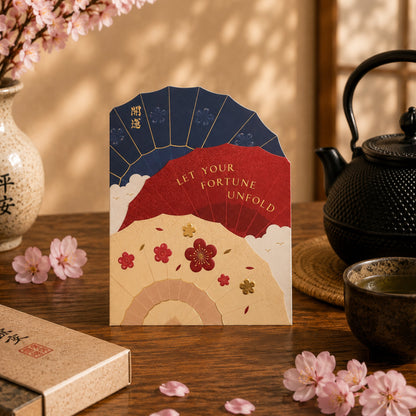 Shapes of Kirinuki Minis - Let Your Fortune Unfold Parasol Greetings Card