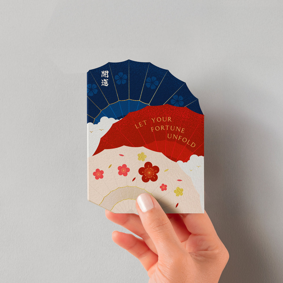 Shapes of Kirinuki Minis - Let Your Fortune Unfold Parasol Greetings Card