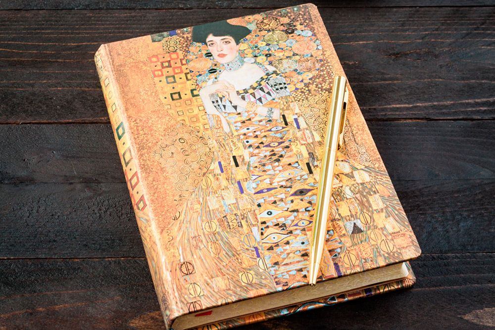 Paperblanks Klimt’s 100th Anniversary – Portrait of Adele Midi Hardback Journal – Plain, 240 Pages – design detail