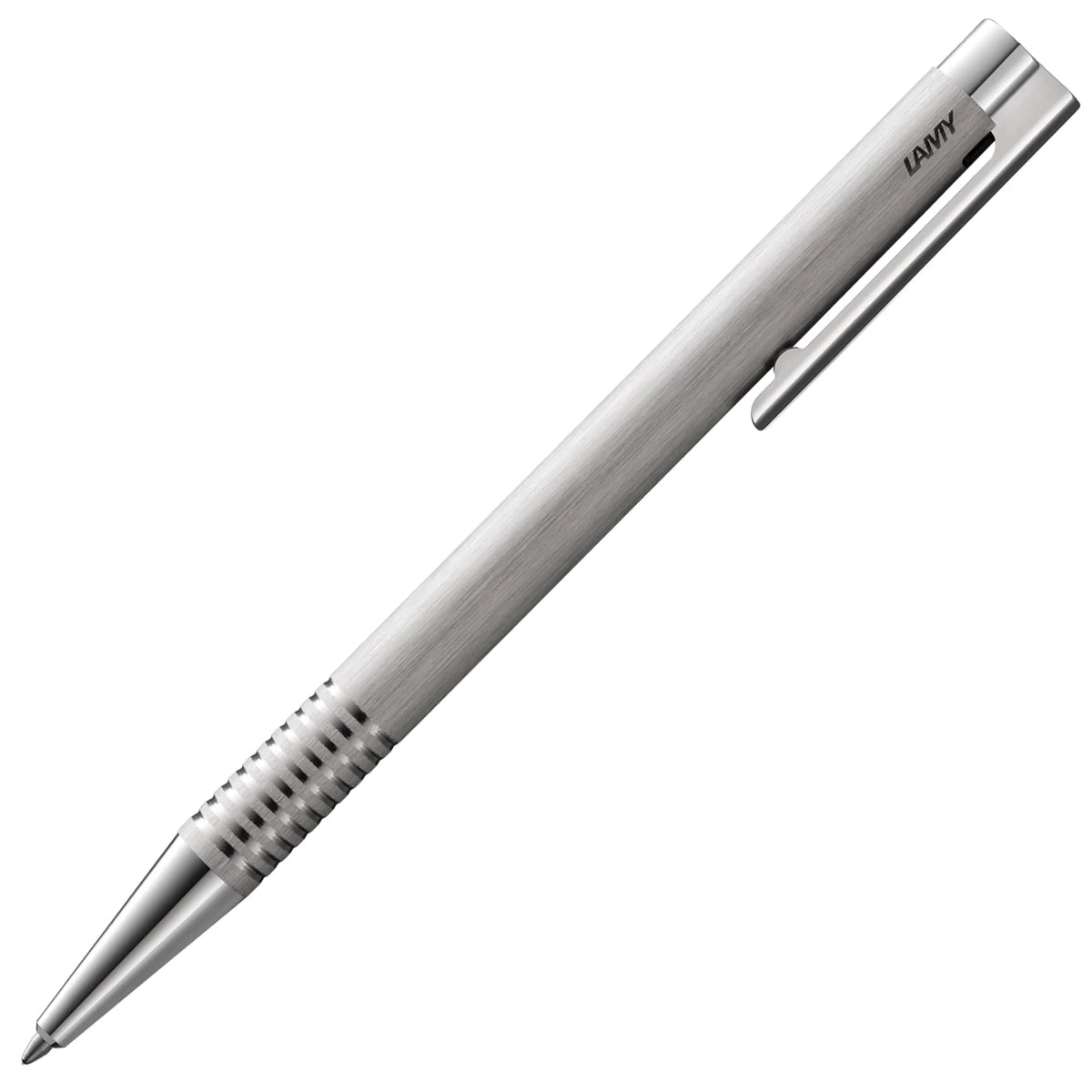 LAMY Logo Ballpoint Pen – Brushed Steel | Black Refill, Medium