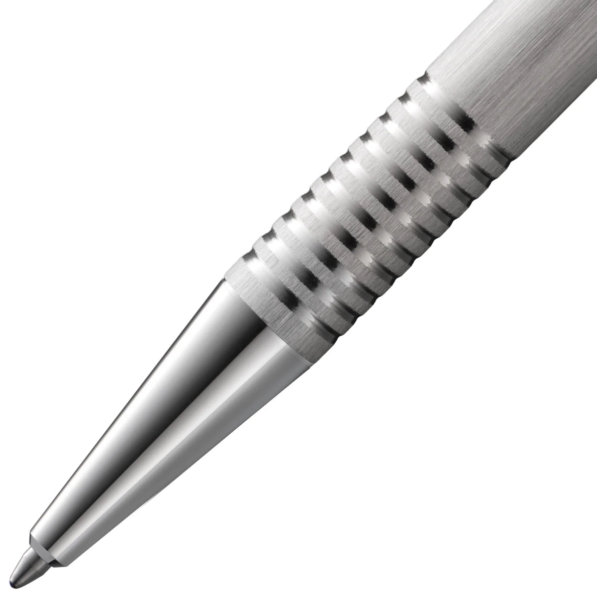 LAMY Logo Ballpoint Pen – Brushed Steel | Black Refill, Medium