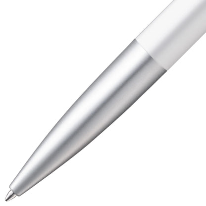 LAMY Noto Ballpoint Pen – White & Silver | Black Refill, Medium