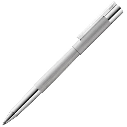 LAMY Scala Rollerball Pen – Brushed Steel | Black Refill, Medium