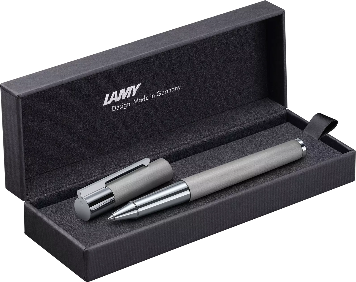LAMY Scala Rollerball Pen – Brushed Steel | Black Refill, Medium