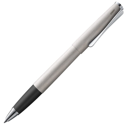 LAMY Studio Rollerball Pen – Brushed Steel | Black Refill, Medium