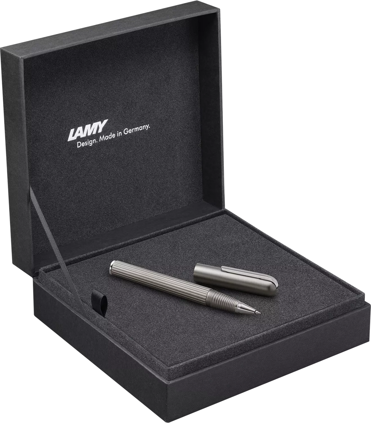 LAMY Imporium Rollerball Pen – Titanium & Platinum | Black Refill, Medium