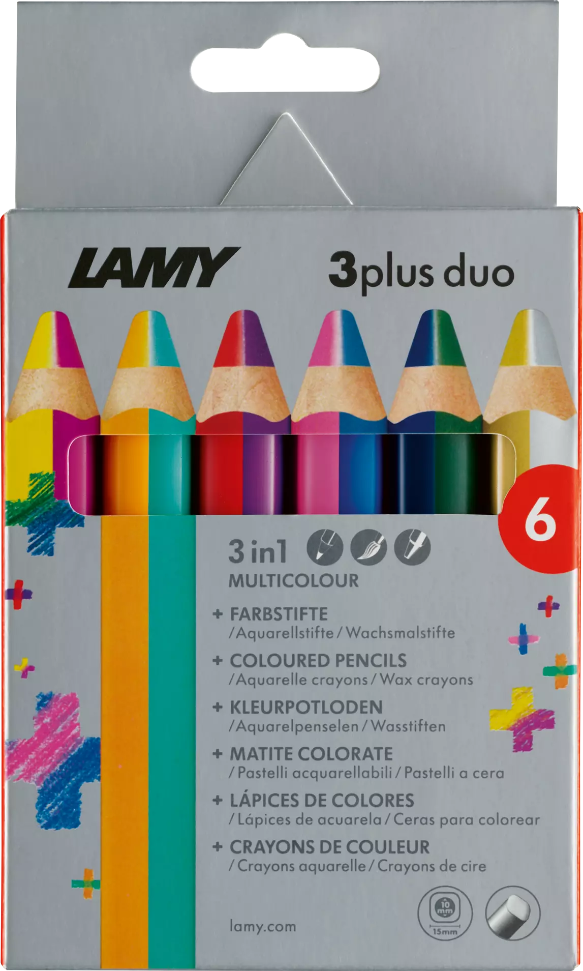 LAMY 3plus Duo Colouring Pencils – Set of 6