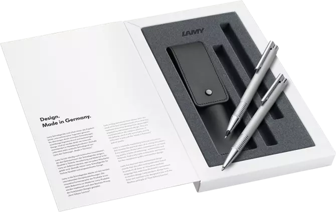 LAMY Logo Brushed Ballpoint Pen & Pencil Gift Set