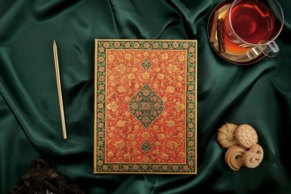 Paperblanks Layla Ultra Hardback Journal – Plain, 144 Pages – design detail