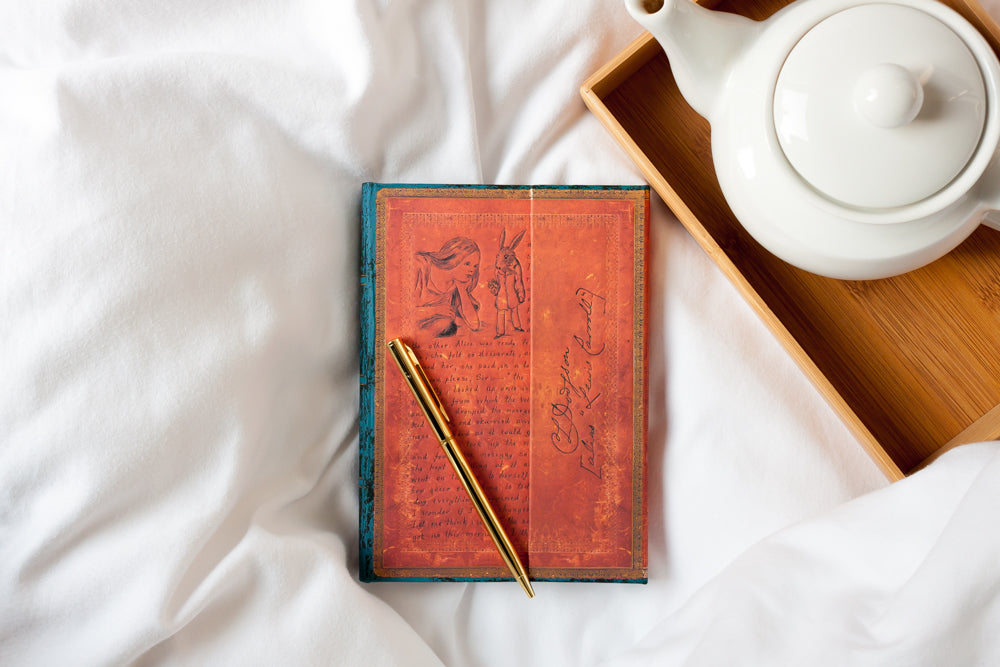 Paperblanks Lewis Carroll, Alice in Wonderland Mini Hardback Journal – Plain, 176 Pages – design detail