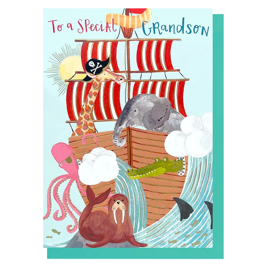 Grandson Pirates Greetings Card