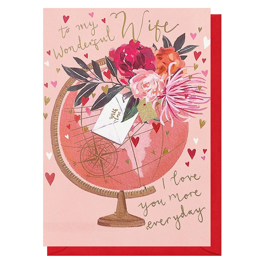 Wife Love More Everyday Greetings Card