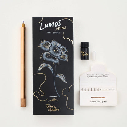 Lumos – Refillable Fineliner Pen | Double Tip Brass