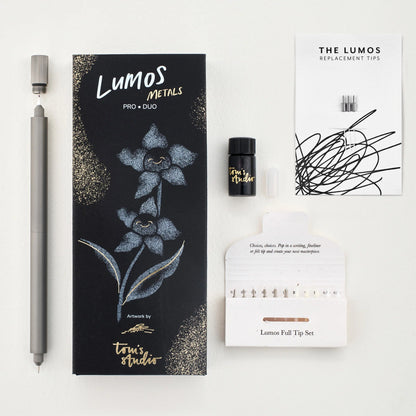 Lumos – Refillable Fineliner Pen | Double Tip Titanium
