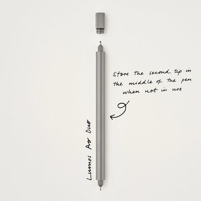 Lumos – Refillable Fineliner Pen | Double Tip Titanium