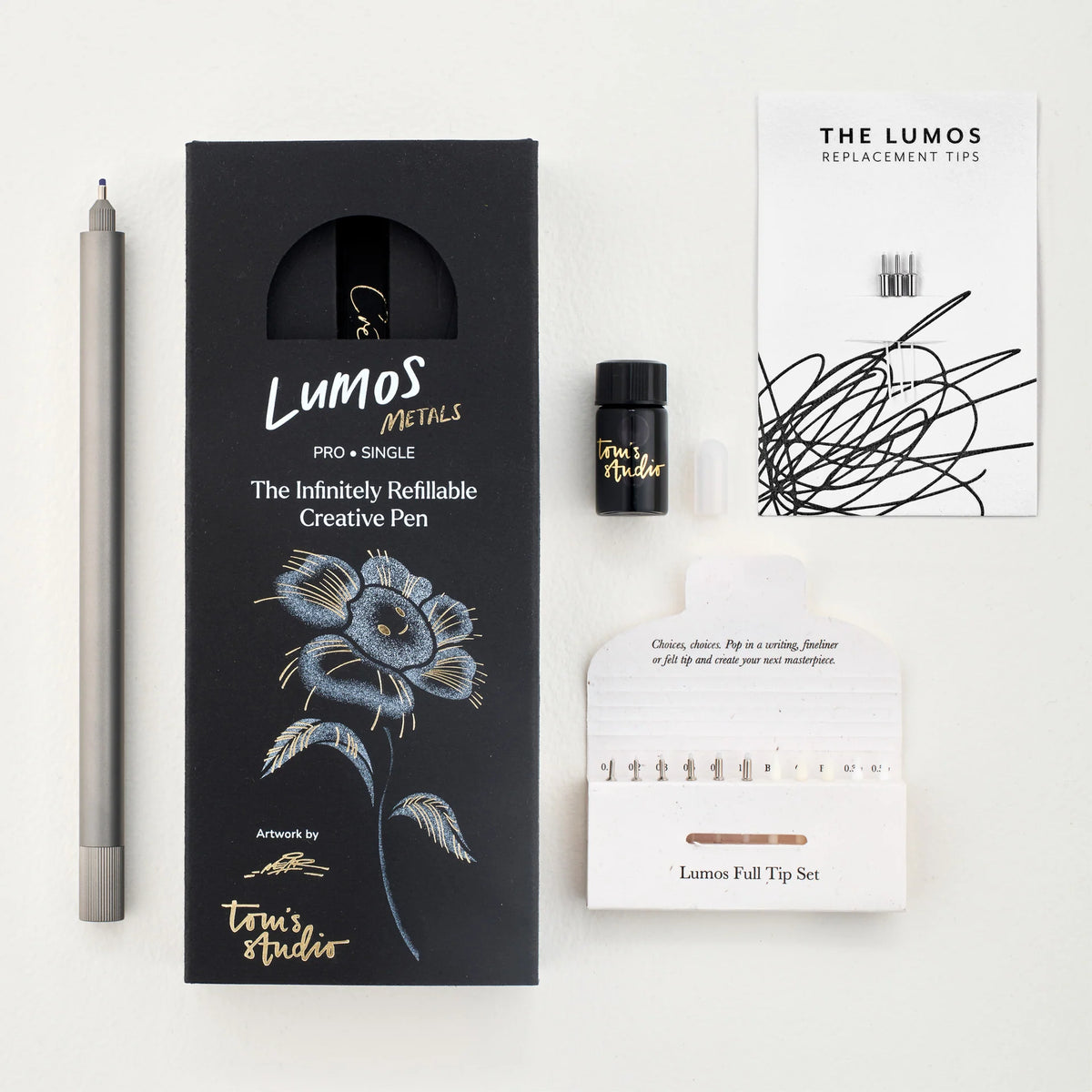 Lumos – Refillable Fineliner Pen | Single Titanium