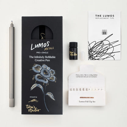 Lumos – Refillable Fineliner Pen | Single Titanium