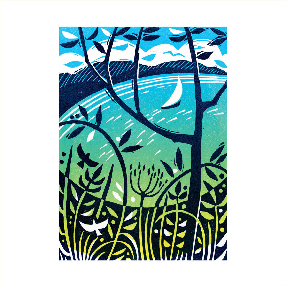 White Sail Card by Manda Beeching
