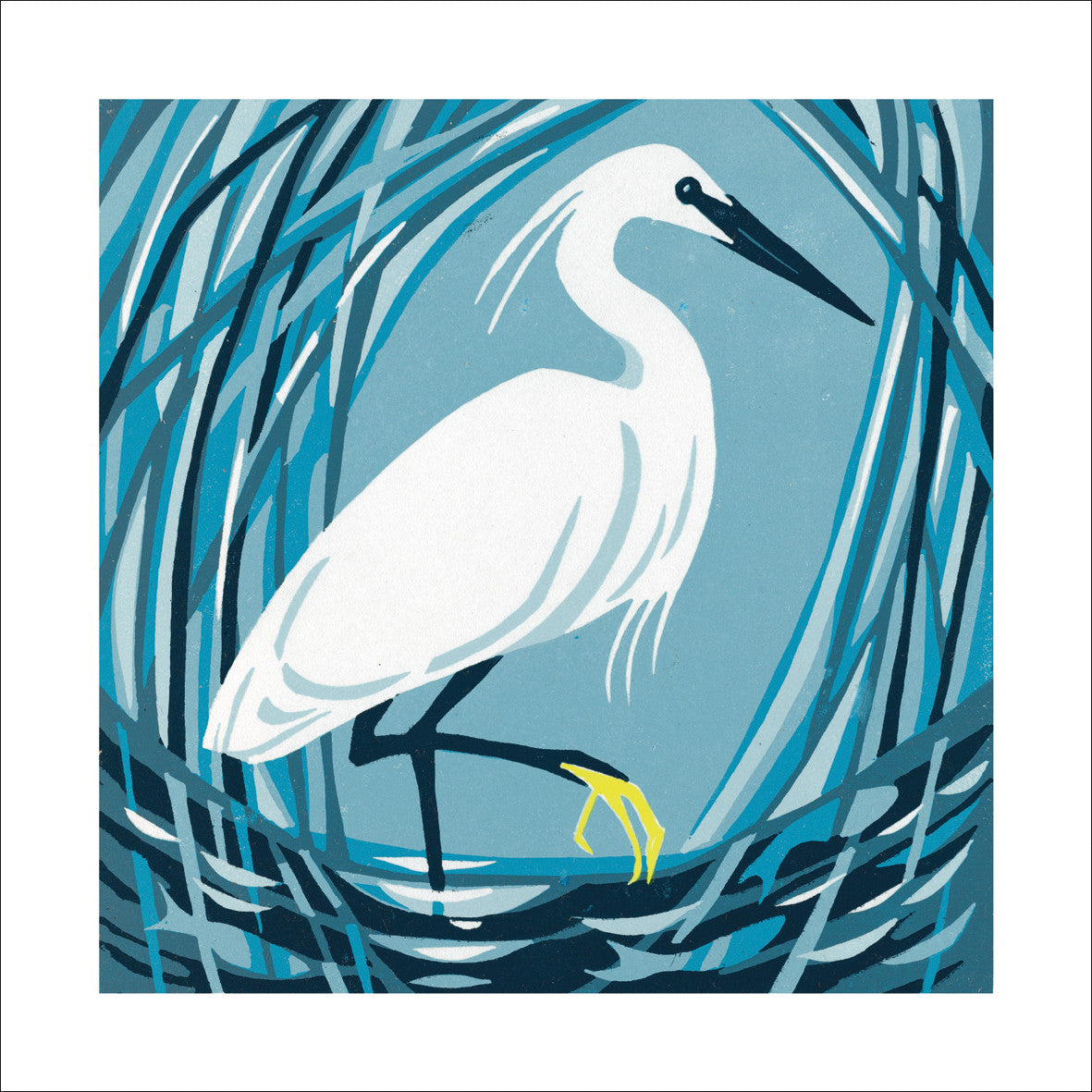 Little Egret Card by Manda Beeching