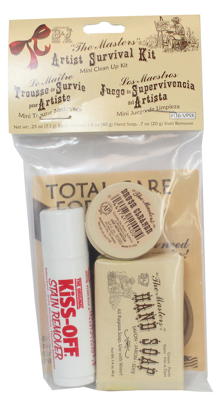 The Masters Brush Survival Kit – 7ml Cleaner, 42g Soap & Kiss Off