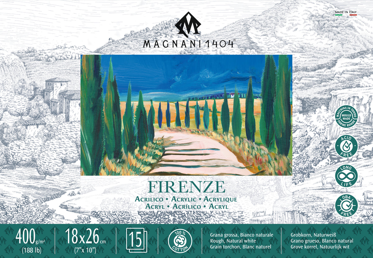 Magnani 1404 Firenze Acrylic Pad 400gsm Rough – 18 x 26cm