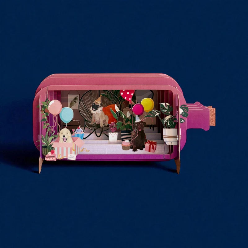 Message in a Bottle - Birthday Dog