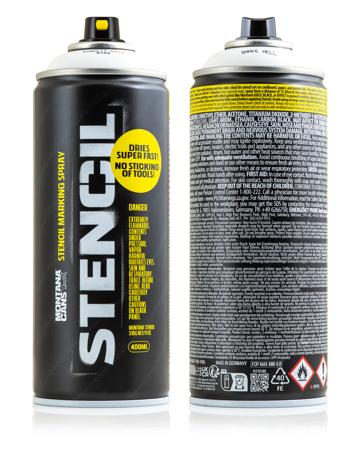 Montana Stencil 400ml Spray Paint – White (ST9100)