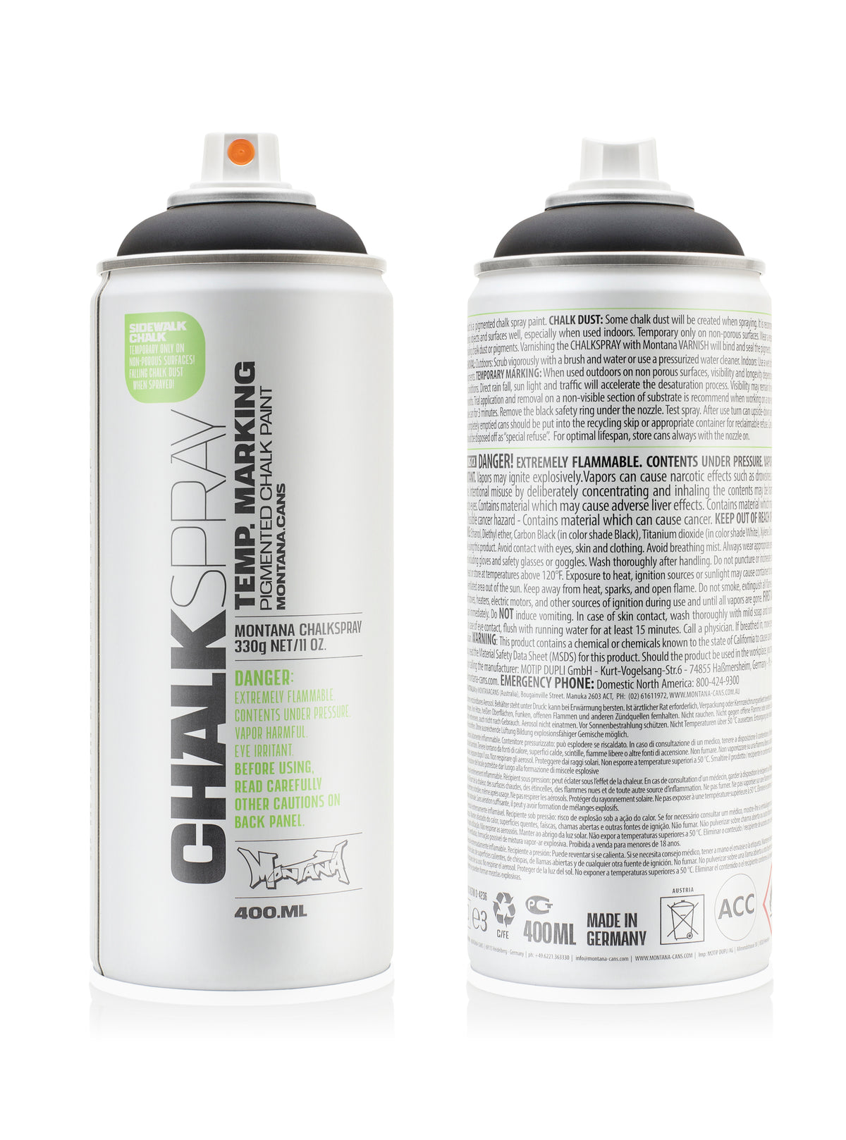Montana Chalk 400ml Spray Paint – Black (9000)