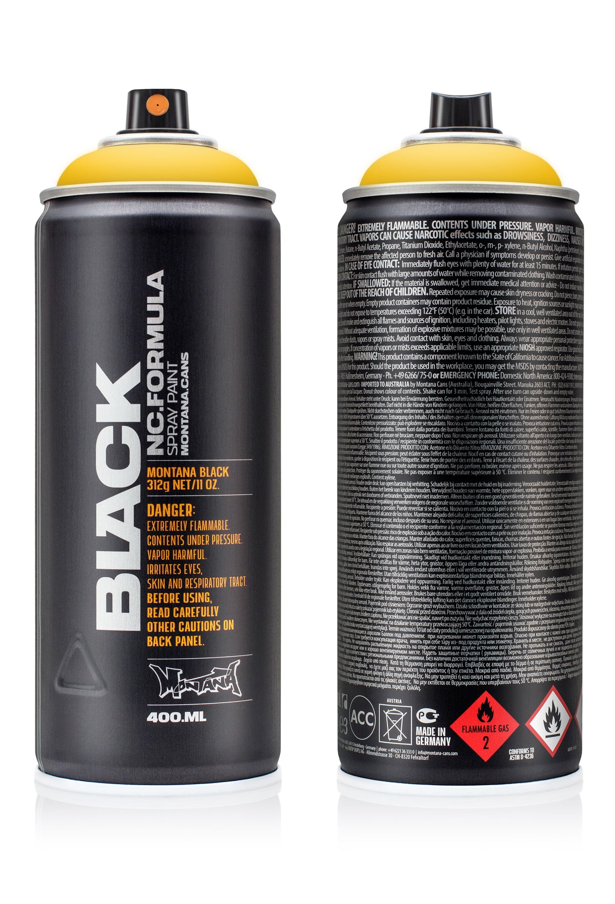 Montana Black 400ml Spray Paint – Yellow (BLK 1030)