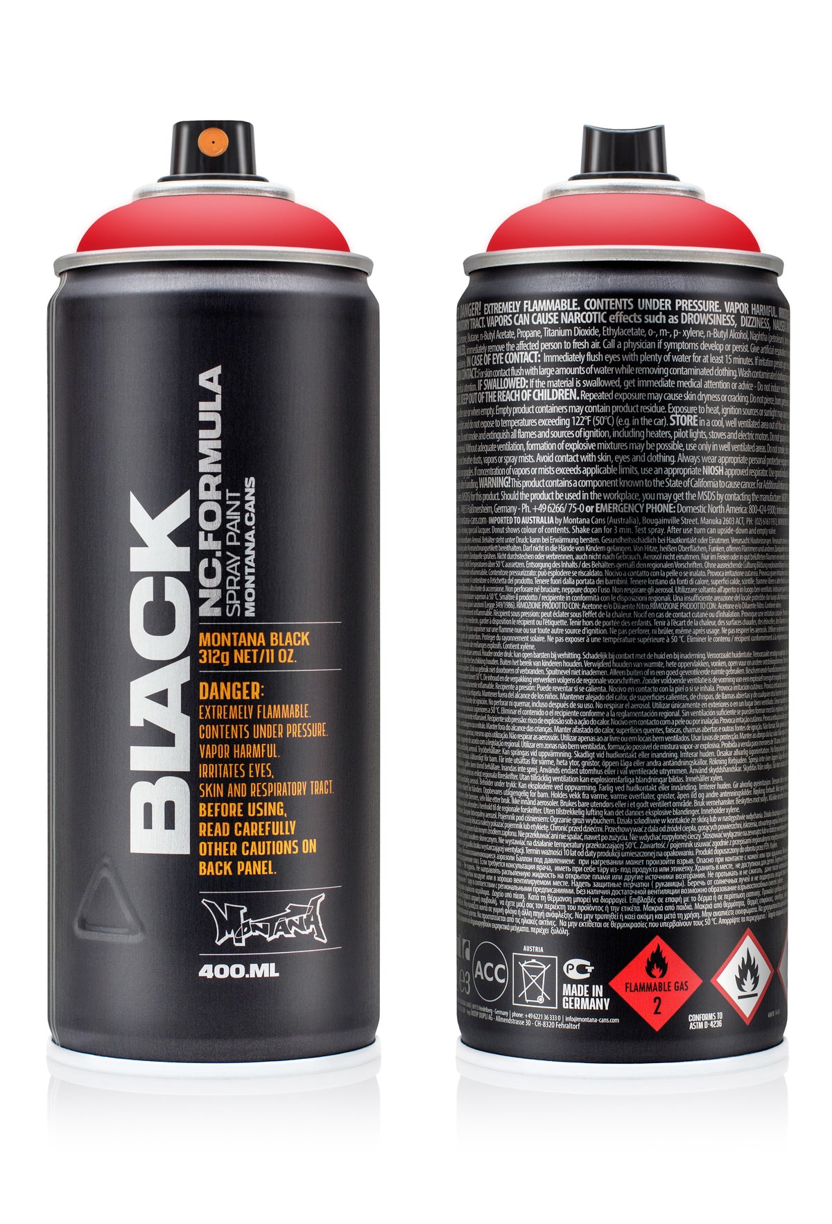 Montana Black 400ml Spray Paint – Code Red (BLK 2093)